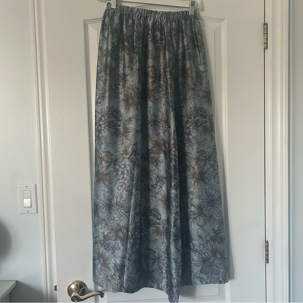 Vintage Silky Floral Skirt
